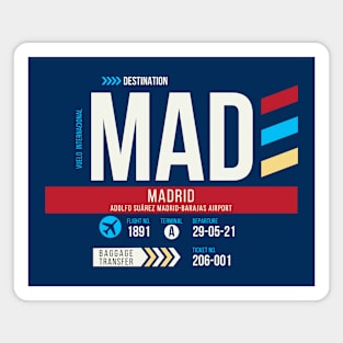 Madrid (MAD) Airport Code Baggage Tag Magnet